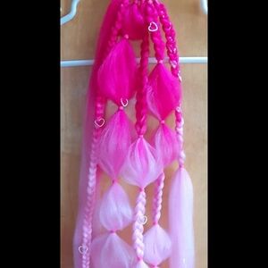 Silver Pink Heart Mermaid Hair